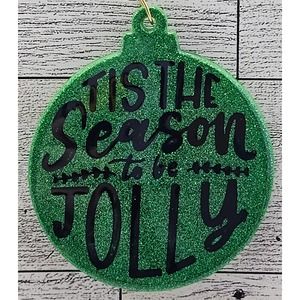 Shiny Green Resin Ornament/Tag 3" RANDOM SELECTION (Set of 6)